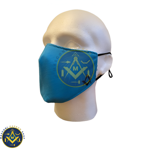 Masonic Blue Face Cover with S&C Motif