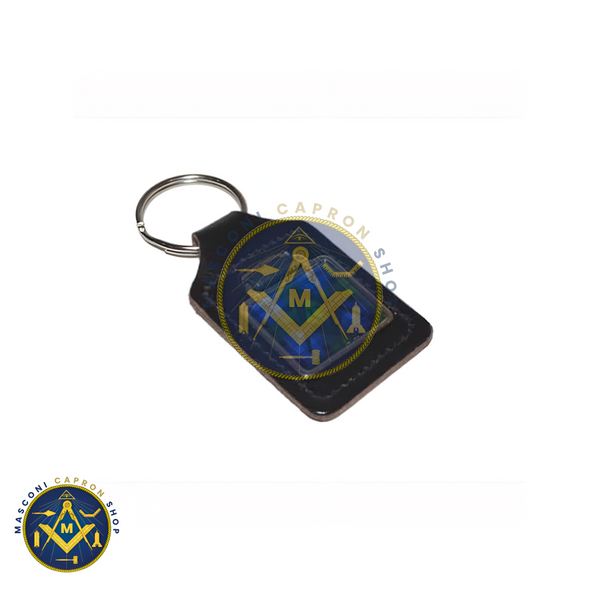 Leather Keyring Scottish Royal Stewart Tartan Masonic G design