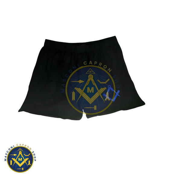 Masonic Boxer Shorts with Blue Design available with or without G
