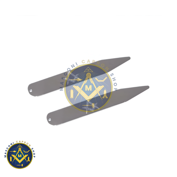 Masonic Pair of Rhodium Plated Collar Stiffeners (engravable)