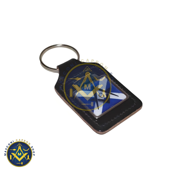Leather Keyring Scottish Saltire Flag Masonic With G/Without G design