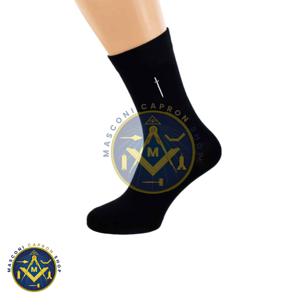 Masonic Tyler Mens Black Socks