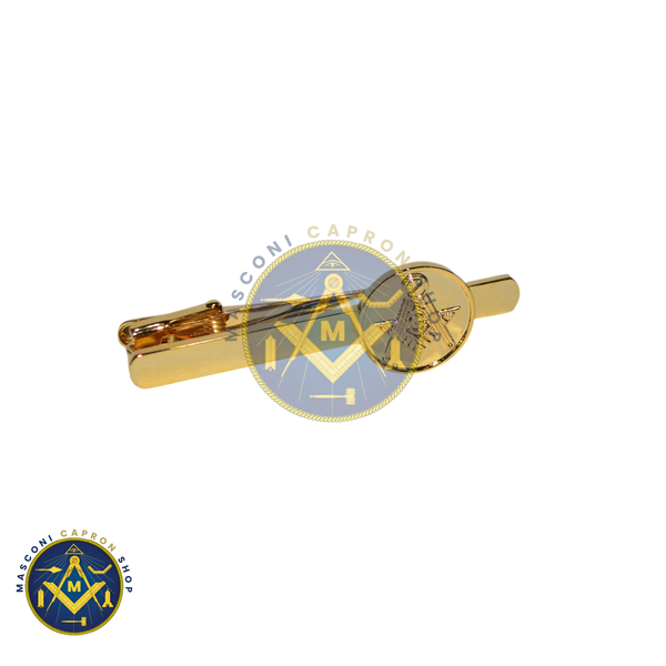 Masonic Golden Coin Style Tie Clip with G