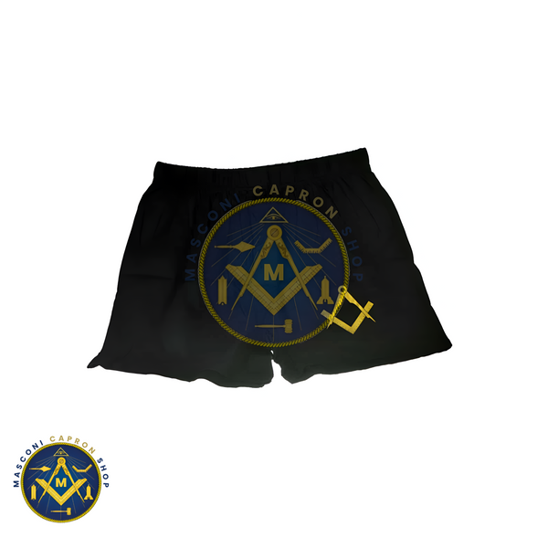 Masonic Boxer Shorts with Gold Design available with or without G