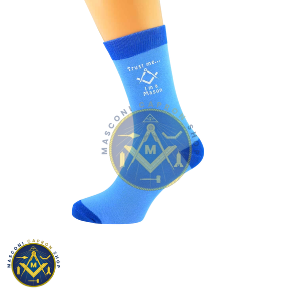 Two tone Blue Unisex Socks Trust Me….I’m a Mason (With G/Without G)