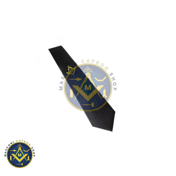Gold Masonic Design Black Neck Tie (With/Without G)