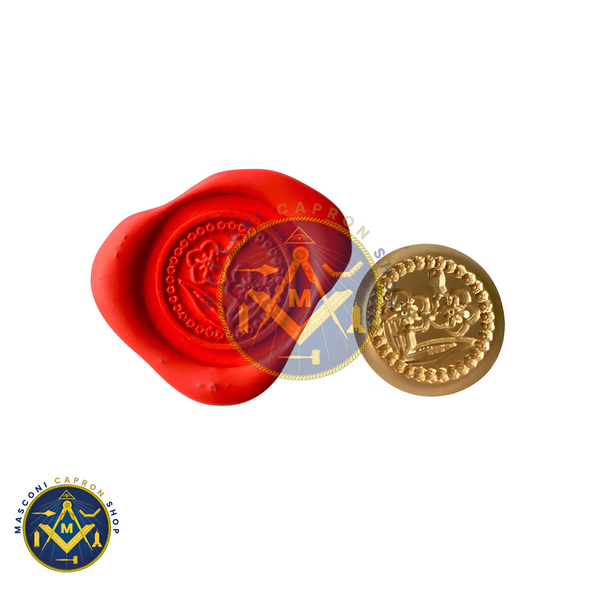 Single Wax sealing coin design 015 Masonic Forget Me Not Flower design