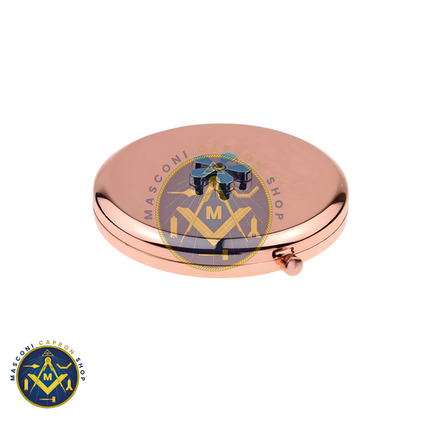 Forget me Not Design Round Rose Gold Handbag Mirror (engravable)