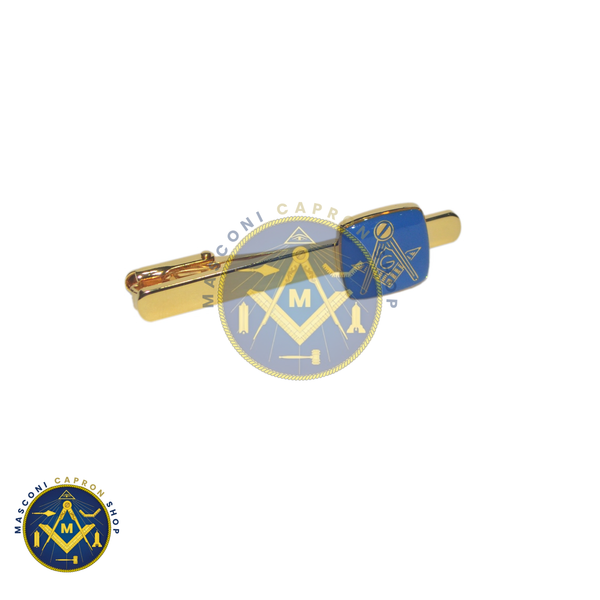Masonic Blue & Gold Plated Tie Clip with G