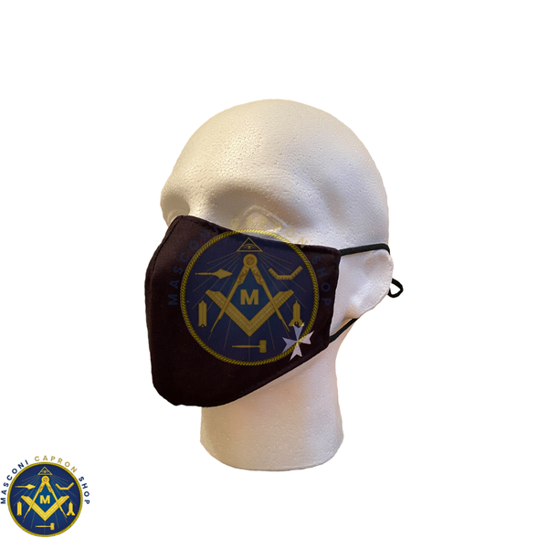 Masonic Blue Face Cover with Golden S&C Motif