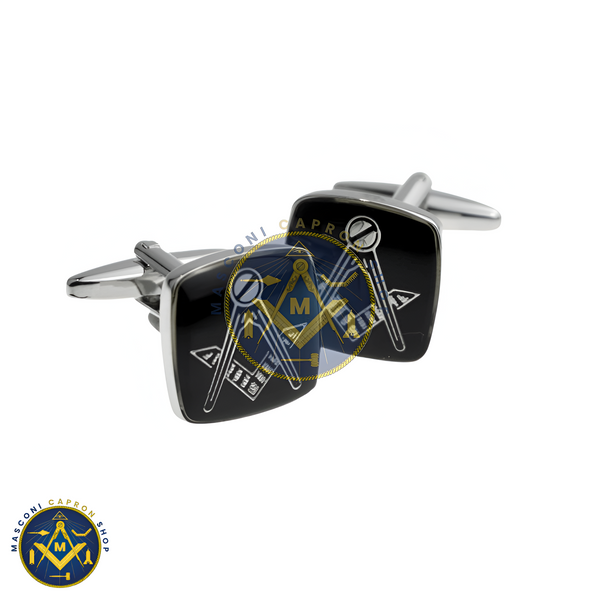 Black Rhodium Plated Masonic Cufflinks No G